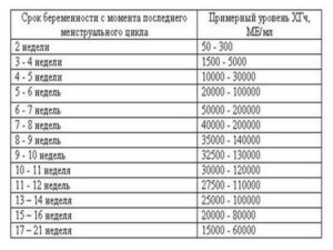 Показатели хгч при двойне