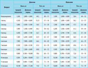 Вес мальчика в 6 месяцев