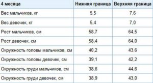 Норма вес в 6 месяцев