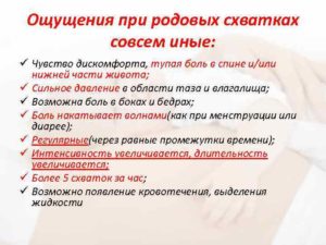 Ощущения при начале схваток