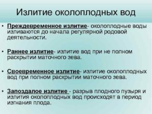 Раннее отхождение околоплодных вод