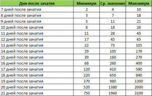 Как должно расти хгч при беременности по дням