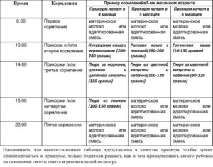 7 месяцев ребенку прикорм