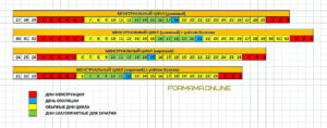 Таблица менструационного цикла и зачатия