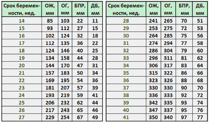 Окружность живота плода по неделям таблица. Окружность головки плода по неделям беременности таблица норма. Нормы окружности головы по неделям беременности. БПР плода по неделям таблица. Норма окружности головы у плода по неделям.