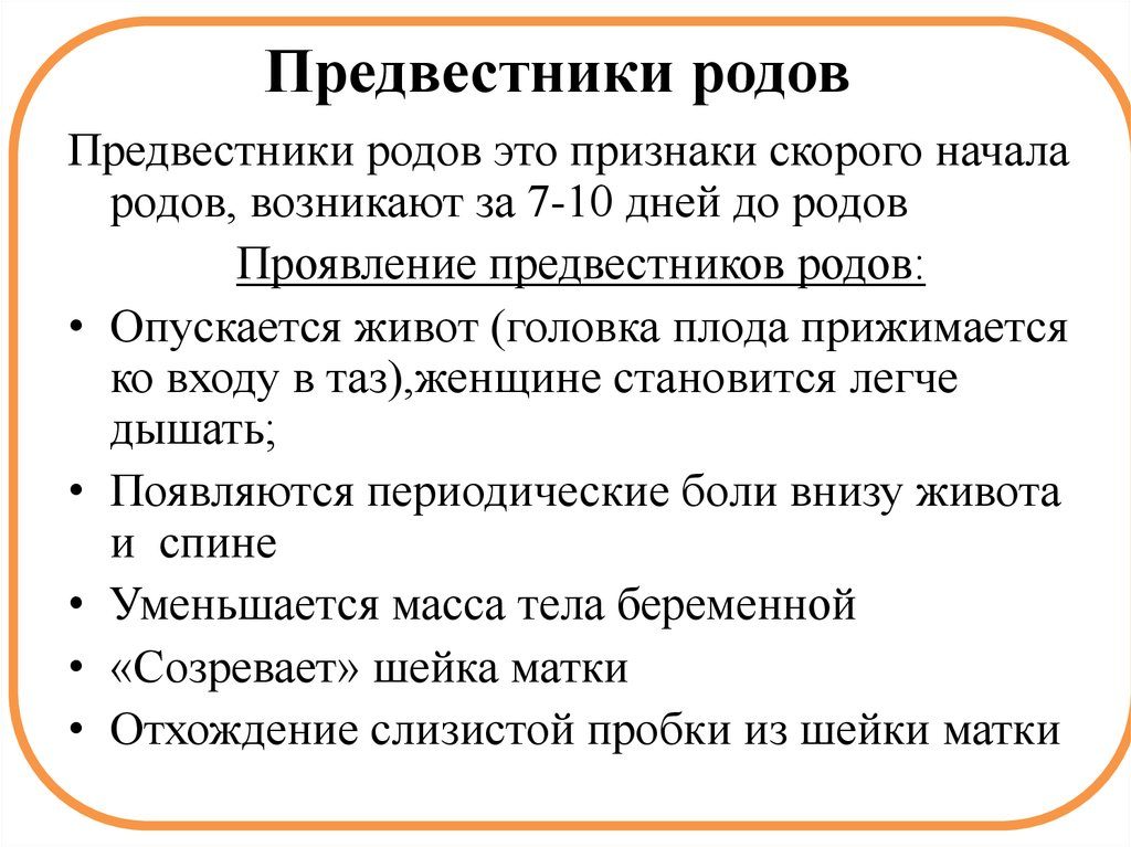 Предвестники родов на 38 неделе беременности у повторнородящих